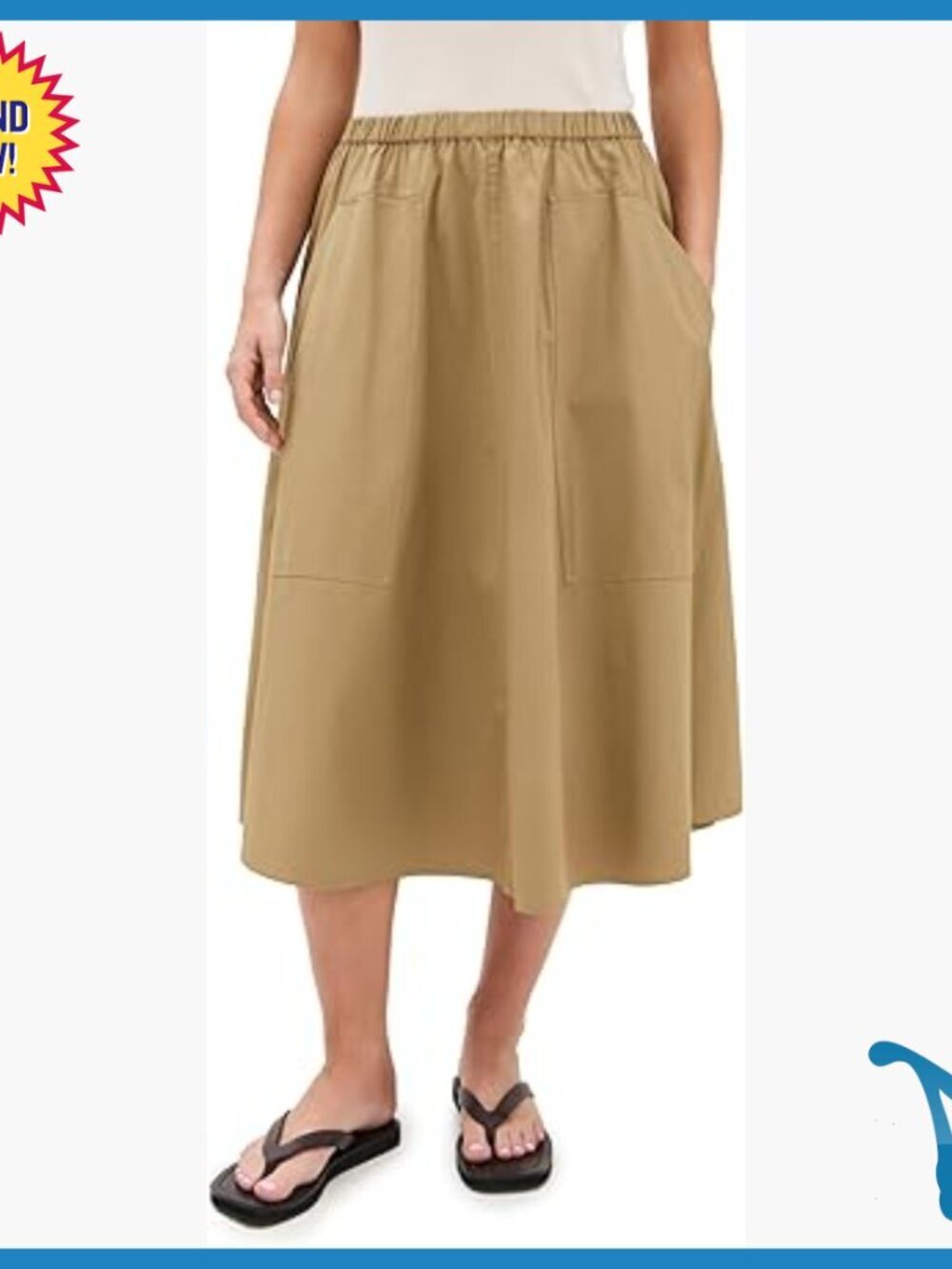 Cotton Spandex Active Skirt with Pockets Pull On Closure